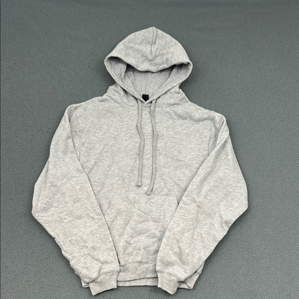 Tultex Gray Hoodie Sweatshirt | XS | Cotton Blend